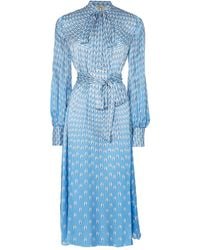 Temperley London - Cowrie Print Tie-Neck Midi Dress - Lyst