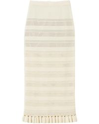 Twinset - Gebreide Midi-Rok Met Ruches - Lyst