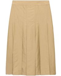 Prada - Midi-Plooirok Met Plooien - Lyst