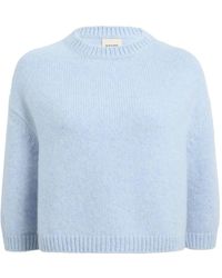KHAITE - Sabina Crew-Neck Cropped Sweater - Lyst