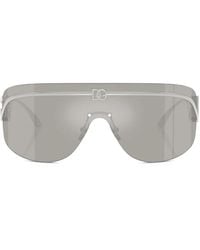 Dolce & Gabbana - Logo-Plaque Shield Sunglasses - Lyst