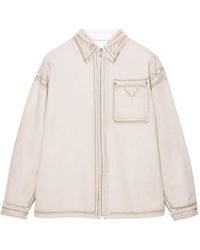 Prada - Denim Overhemd Met Rits - Lyst