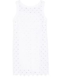 Max Mara - Broderie-Anglaise Sleeveless Mini Dress - Lyst