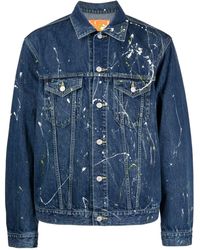 Yohji Yamamoto - Veste en jean à effet taches de peinture - Lyst