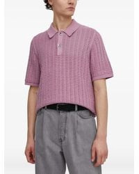 Samsøe & Samsøe - Open-Knit Short-Sleeve Polo Shirt - Lyst