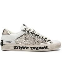 Crime London - Distressed Animal-Print Glitter Sneakers - Lyst