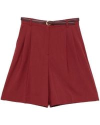 Max Mara - Mstadorno Belted Pleated Tailored Shorts - Lyst