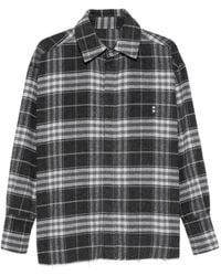 ICON DENIM - Check-Pattern Raw-Cut Shirt - Lyst