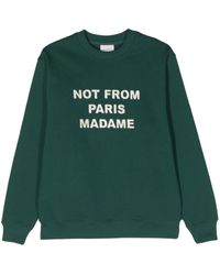 Drole de Monsieur - Slogan-embroidered Cotton Sweatshirt - Lyst