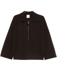 Allude - Zip-Up Funnel-Neck Cardigan - Lyst