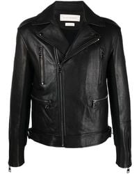 McQueen - Chaqueta bomber con ribete de cuero - Lyst
