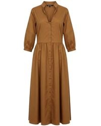 Ralph Lauren - Gathered-Waist V-Neck Maxi Dress - Lyst