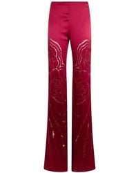 Alberta Ferretti - Cut-Out Embroidered Trousers - Lyst