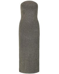 KHAITE - Ribbed-Knit Strapless Midi Dress - Lyst