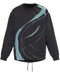 Emporio Armani - Graphic-Print Drawstring Sweatshirt - Lyst