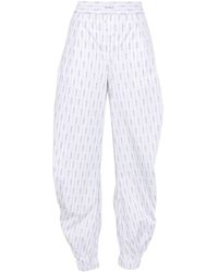 The Attico - Logo-embroidered Cotton Trousers - Lyst
