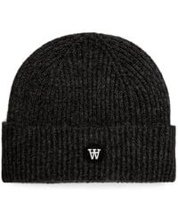 WOOD WOOD - Ribbed-Knit Logo-Patch Beanie Hat - Lyst