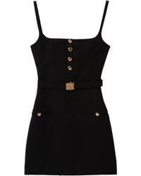 Miu Miu - Robe Courte En Laine À Taille Ceinturée - Lyst