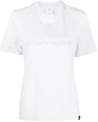 Courreges - T-shirt With Application - Lyst