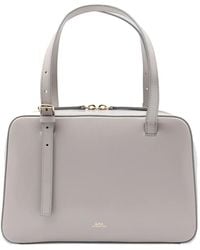 A.P.C. - Virginie Logo-Detail Leather Tote Bag - Lyst