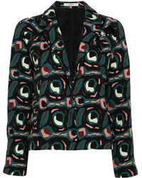 ODEEH - Abstract-print Open-front Blazer - Lyst