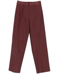 forte_forte - Satin-Waistband Pressed-Crease Trousers - Lyst