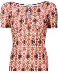 Amir Slama - Floral-Print Short-Sleeved T-Shirt - Lyst