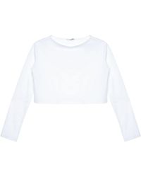 AURALEE - Boat-neck Organic Cotton T-shirt - Lyst