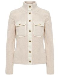 Pinko - Ribbed-Knit Button-Up Cardigan - Lyst