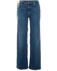 Liu Jo - Wide-Leg Jeans With Belt Detail And-Tone Hardware - Lyst