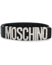 Moschino - Cinturón fino con hebilla del logo - Lyst