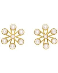Oscar de la Renta - Geometrische Ohrringe Mit Blume - Lyst