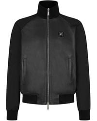 DSquared² - Panelled Leather Track Jacket - Lyst