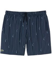 Lacoste - Pinstripe-Pattern Swim Shorts - Lyst