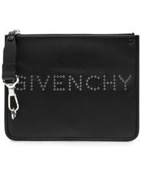Givenchy - Clutch Mit Nieten Und Logo-Schild - Lyst