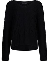 Liu Jo - Cable-Knit V-Neck Sweater - Lyst