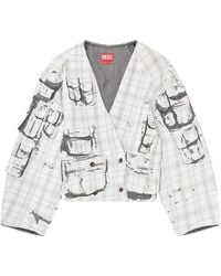 DIESEL - Denim Cardi Jacket With Peel-Off Effect - Lyst