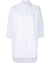 Peserico - Oversized Striped Cotton Shirt - Lyst