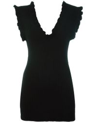 Marni Top de punto con volantes - Negro