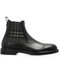 Burberry - Pembroke Leather Boots - Lyst