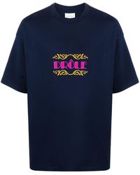 Drole de Monsieur - T-Shirt mit Logo-Stickerei - Lyst