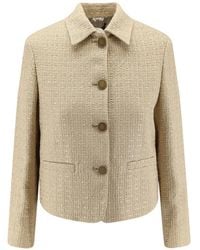 SAULINA - Button-Fastening Tweed Jacket - Lyst