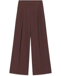 HUGO - Pleated Wide-Leg Trousers - Lyst
