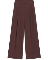 HUGO - Wide-Leg-Hose Mit Bundfalten - Lyst