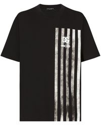 Dolce & Gabbana - Black Marina-print Cotton T-shirt - Lyst