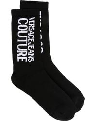 Versace Jeans Couture - Intarsia-Knit Logo Socks - Lyst