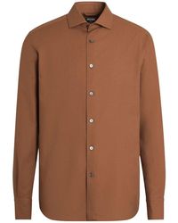 Zegna - Cashco Long-sleeve Button-up Shirt - Lyst