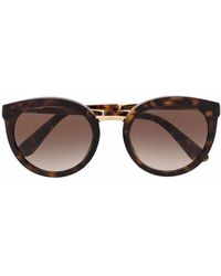 Dolce & Gabbana - Tortoiseshell Round-frame Sunglasses - Lyst