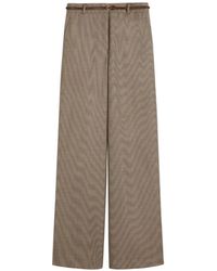 Max Mara - Checked Belted Tailored Trousers - Lyst