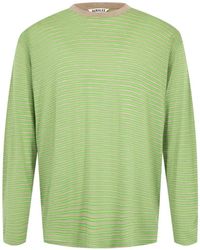 AURALEE - Striped Long-Sleeved T-Shirt - Lyst